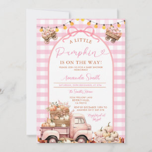 Invitation Le Citrouille Boho Pink Truck est en route Baby sh