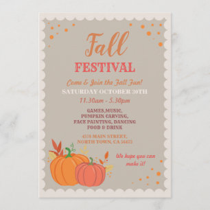 Invitation Le citrouille de festival d'automne de récolte