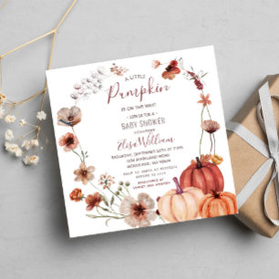 Invitation Le Citrouille Fleur sauvage d'automne est sur le B