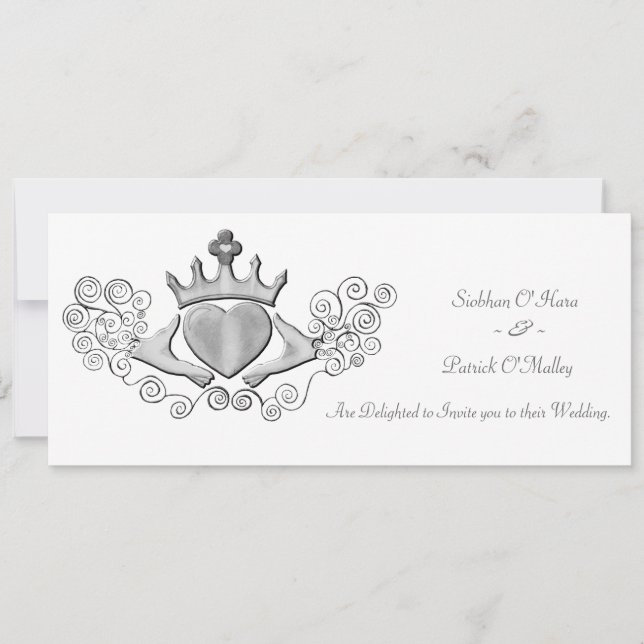 Invitation Le Claddagh (Argent) (Devant)