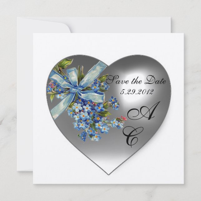 Invitation LE COEUR BLANC OUBLIEZ-MOI PAS LE MONOGRAM Champag (Devant)