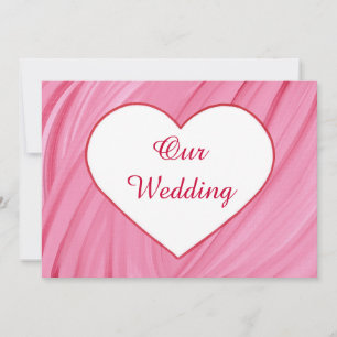 Invitation Le coeur blanc sur le rouge rose mêle les invitati