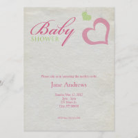 Le coeur ficelle le baby shower - rose et vert