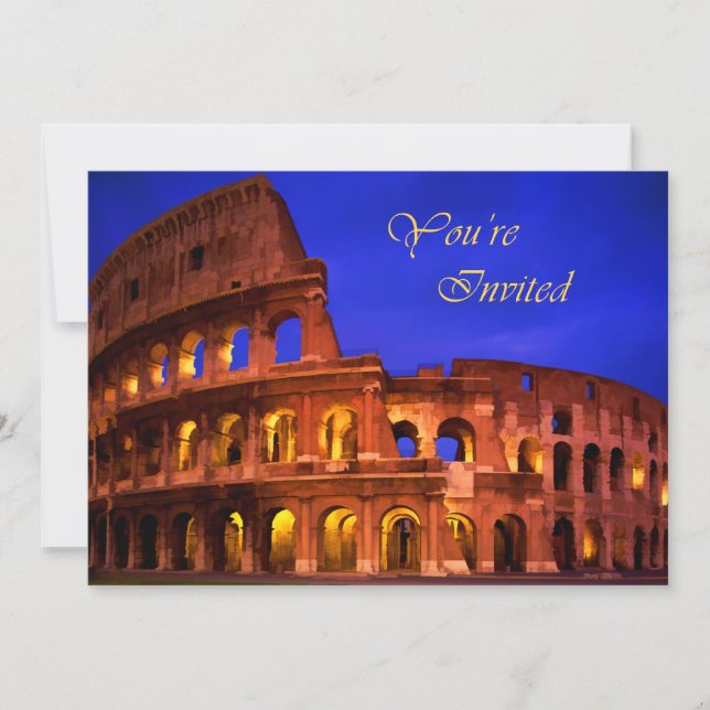 Invitation Le Colisée de Rome de nuit Vous êtes invité (Devant)