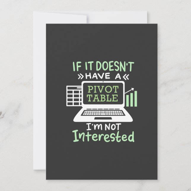 Invitation Le comptable possède un tableau croisé dynamique (Devant)