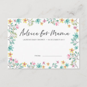 Invitation Le conseil de baby shower carde les fleurs