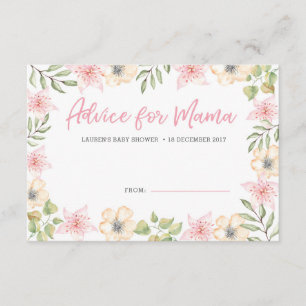 Invitation Le conseil de baby shower carde les fleurs roses