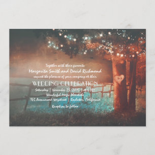 Invitation Le coucher du soleil illumine le mariage rustique