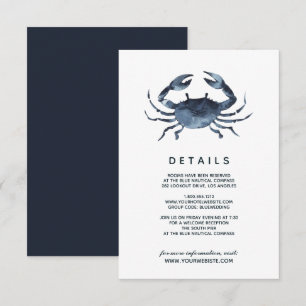 Invitation Le crabe bleu   Détails de l'invité Mariage