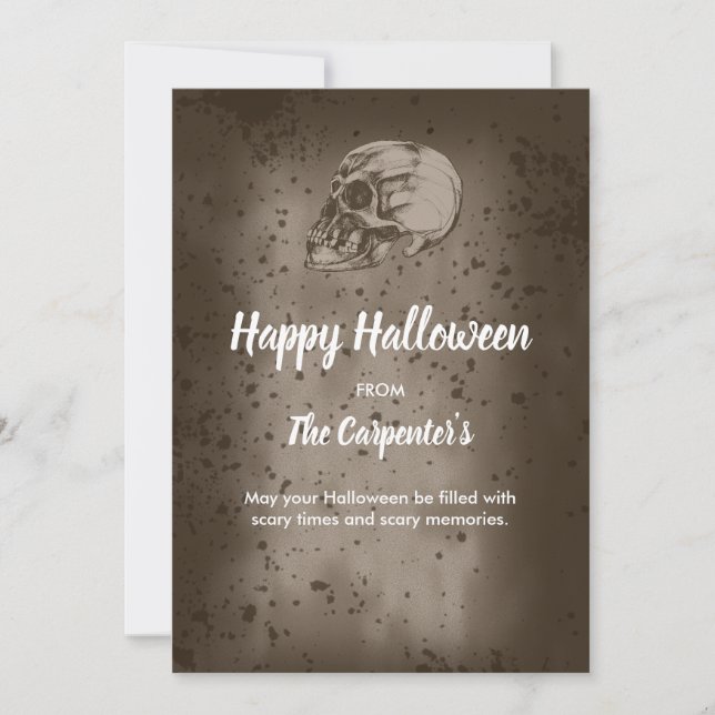 Invitation Le crâne d'Halloween (Devant)