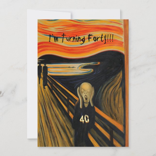 Invitation Le cri perçant - quarantième anniversaire drôle (Devant)