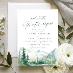 Invitation Le début de l'aventure Mariage rustique en montagn