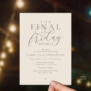 Invitation “Le dernier vendredi avant” Dîner de répétition de