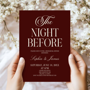 Invitation Le Dîner de Répétition de Mariage la Veille de Bou