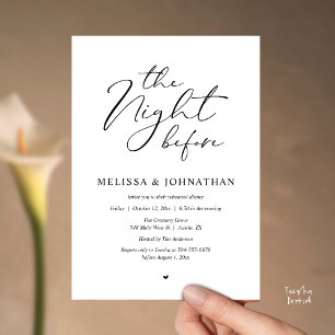 Invitation Le dîner de répétition de mariage romantique de la