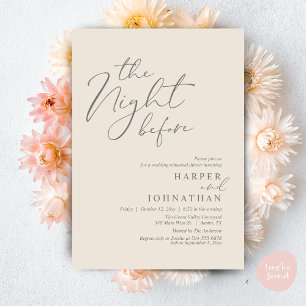 Invitation Le Dîner de Répétition de Mariage Romantique de la