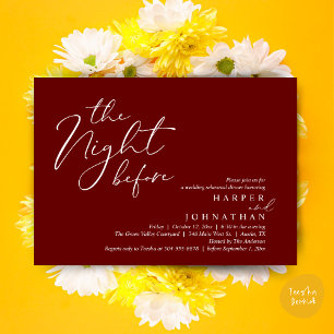 Invitation Le Dîner de Répétition de Mariage Romantique de la