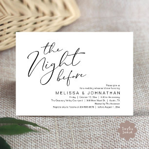 Invitation Le Dîner de Répétition de Mariage Romantique de la