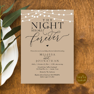 Invitation Le Dîner de Répétition Romantique de la Nuit Avant