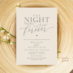 Invitation Le Dîner de Répétition Romantique de la Veille de