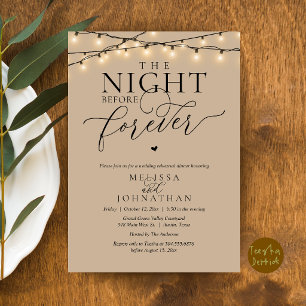 Invitation Le Dîner de Répétition Romantique de la Veille de