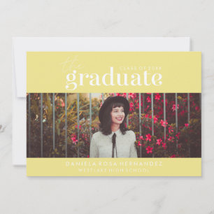 INVITATION LE DIPLÔMÉ AUDACIEUX CARTON D'INVITATION PHOTO À