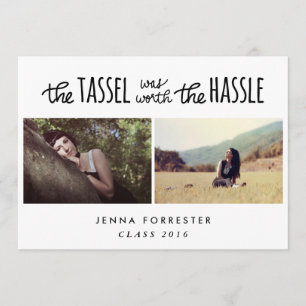 Invitation Le Diplômé Tassel Vaut Le Hassle Deux Photos