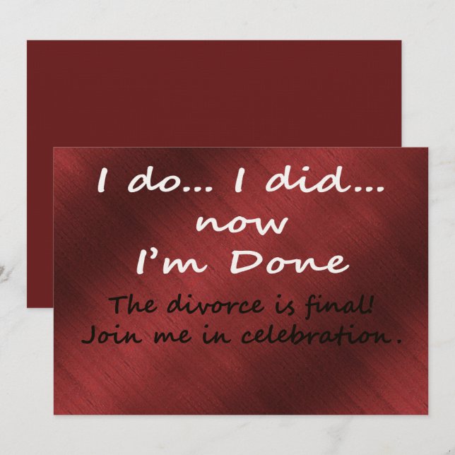 Invitation Le divorce est finalisé (Devant / Derrière)