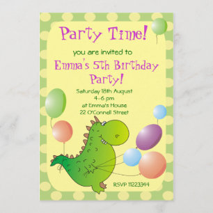 Invitation Le dragon mignon badine l'invitation de partie, la