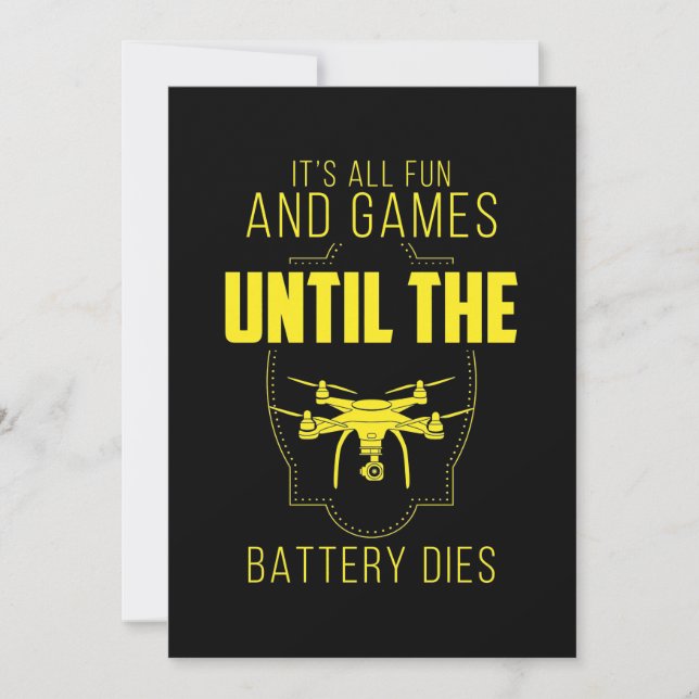 Invitation Le Drone Volant Est Mon Jeu (Devant)