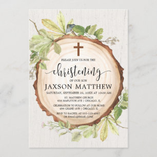 Invitation Le feuillage de la forêt de la crête rustique