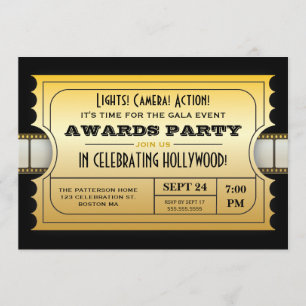 Invitation Le film annuel attribue à partie le billet d'or