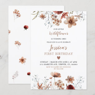 Invitation Le Fleur sauvage du Boho d'automne devient un anni