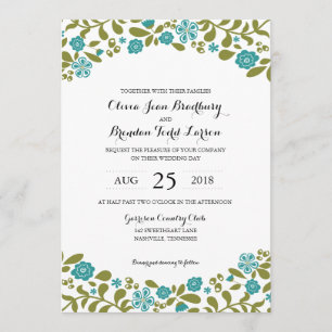 Invitation Le fleur sauvage fleurit   épousant