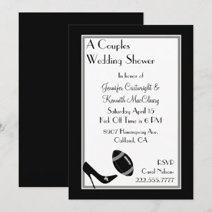 Invitation Le football noir couple l'invitation de wedding