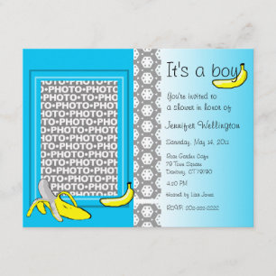 Invitation Le garçon de banane d'invitation de baby shower