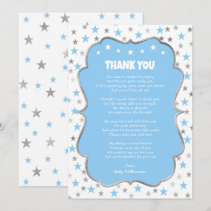 Invitation Le garçon de bleus layette d'étoiles d'argent de