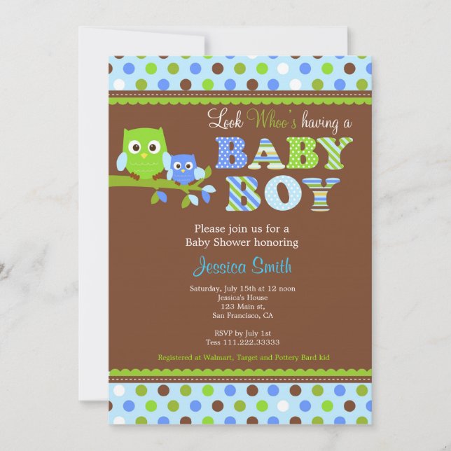 Invitation Le Garçon de l'Invitation du Baby shower (Devant)