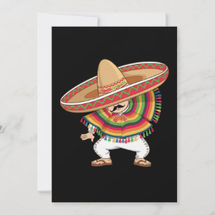 Invitation Le garçon mexicain Dabbing Poncho Cinco de Mayo