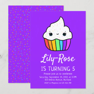 Invitation Le gâteau mignon arrose la fête d'anniversaire des