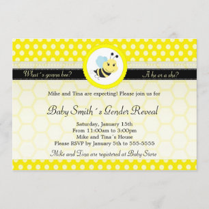 Invitation Le genre de baby shower d'abeille indiquent le
