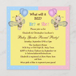 Invitation Le genre de bébé indiquent ce qui il ABEILLE ?