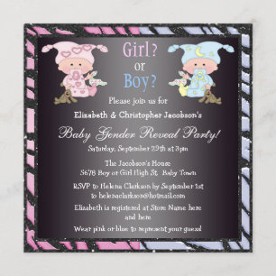 Invitation Le genre de bébé indiquent les bébés et les lapins