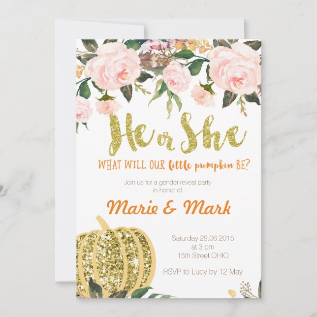 Invitation Le genre de chute indiquent l'invitation (Devant)