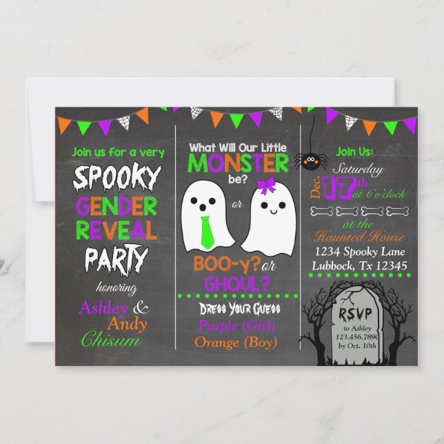 Invitation Le genre de Halloween indiquent l'invitation (Devant)