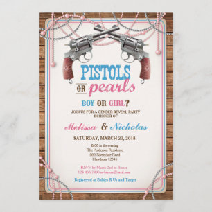 Invitation Le genre de pistolets ou de perles indiquent