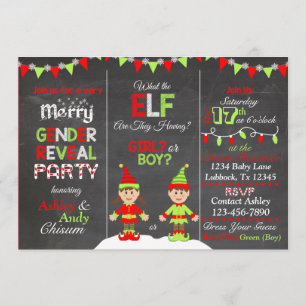 Invitation Le genre d'Elf de Noël indiquent l'invitation
