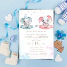 le genre des éléphants mignons révèle le baby show