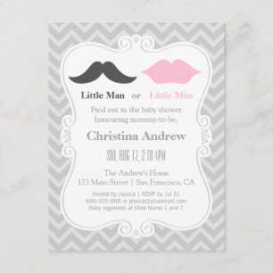 Invitation Le genre gris de moustache et de lèvres indiquent