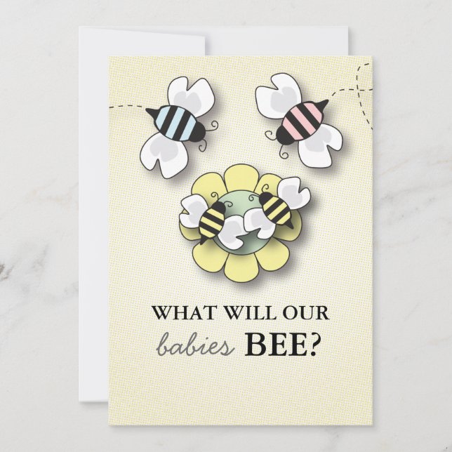 Invitation Le genre heureux de bébé de famille d'abeille (Devant)